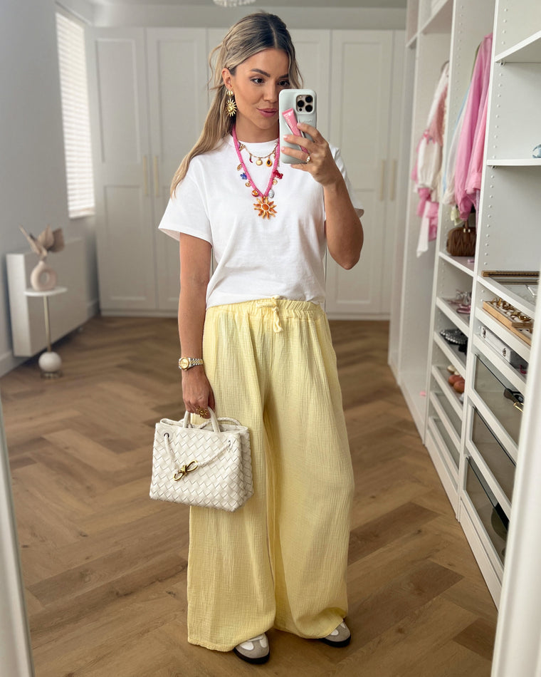 ISADORA - Mousseline Pants in Light Yellow