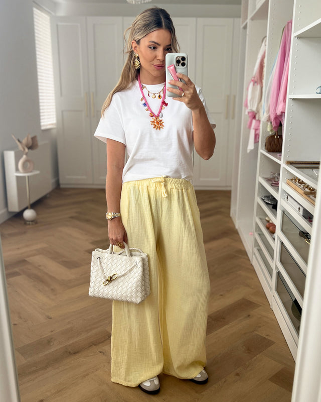 ISADORA - Mousseline Pants in Light Yellow