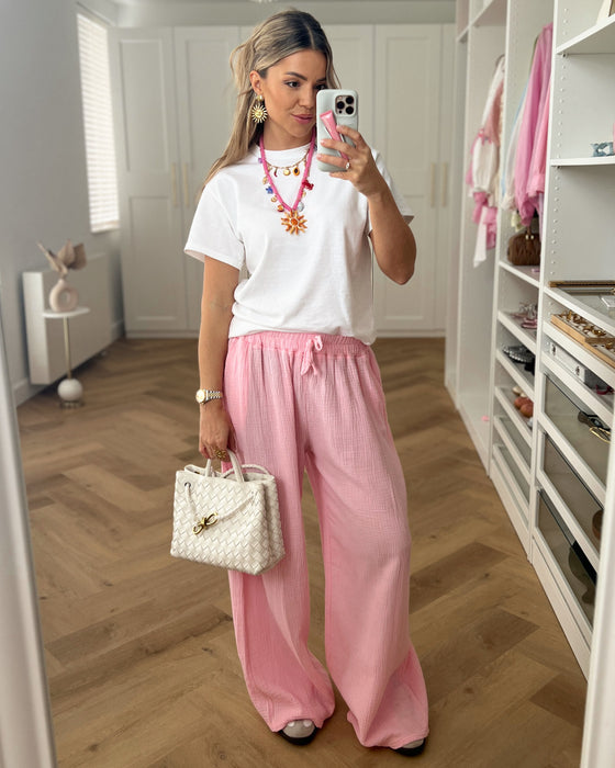 ISADORA - Mousseline Pants in Light Pink