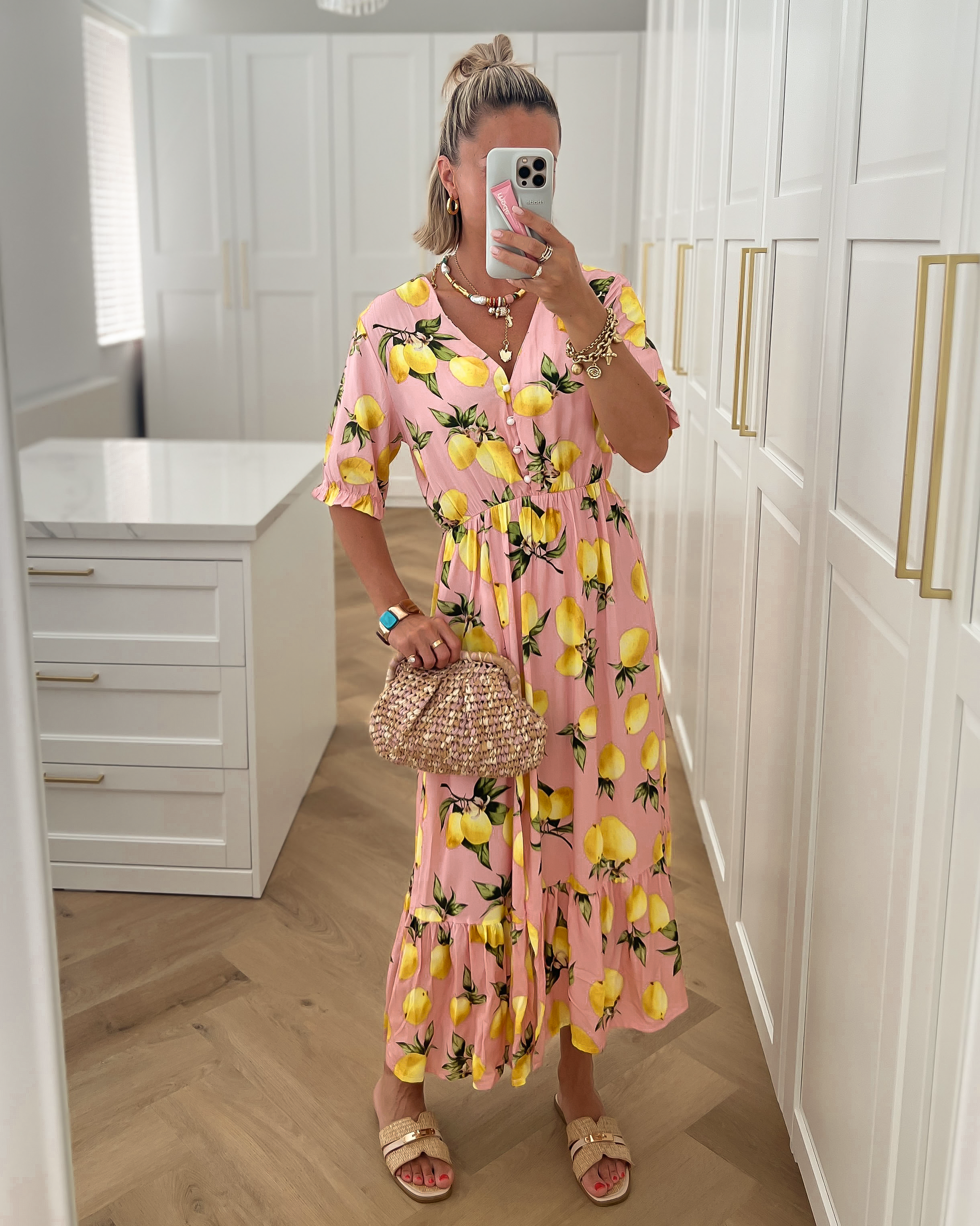 POSITANO - Lemon Dress in Light Pink