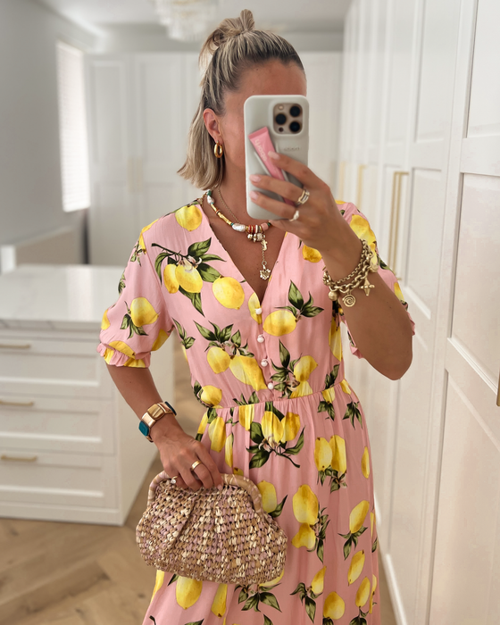 POSITANO - Lemon Dress in Light Pink