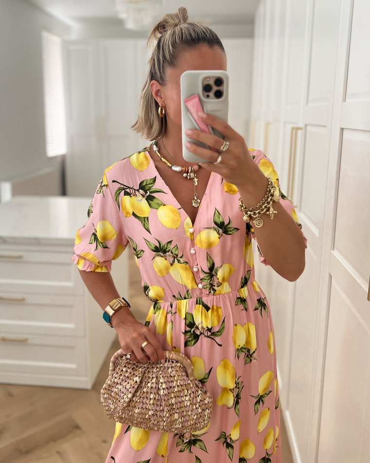 POSITANO - Lemon Dress in Light Pink