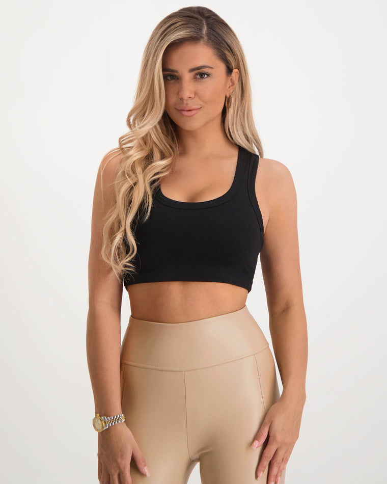 XOXO Yv. - Soft Skin Crop Top in Black