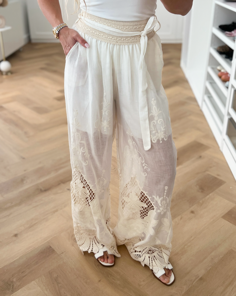 INDIE - Crochet Pants in Off White