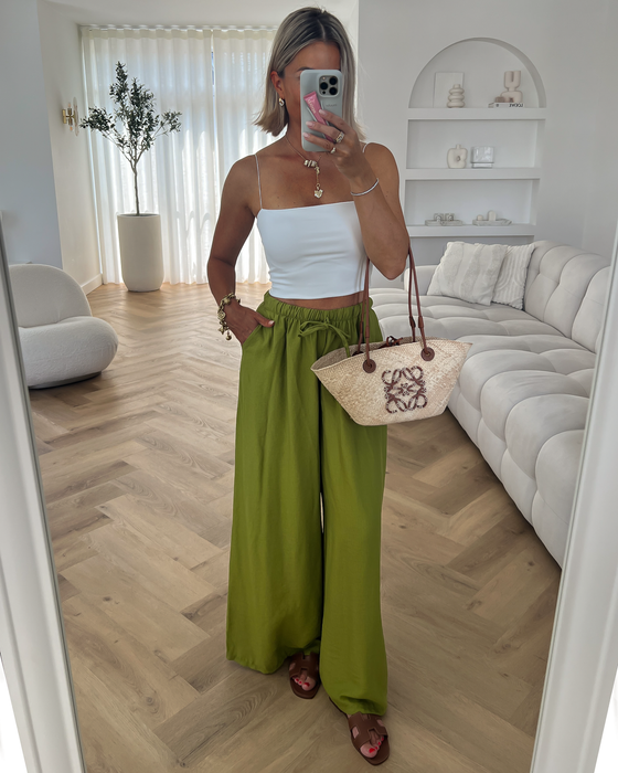 YARA - Pants in Avocado Green