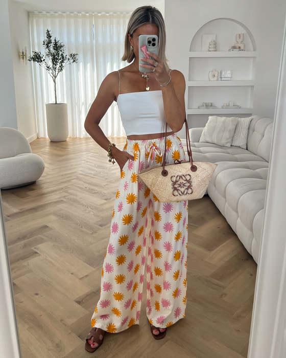 SUNNY - Printed Pants in Pink & Orange