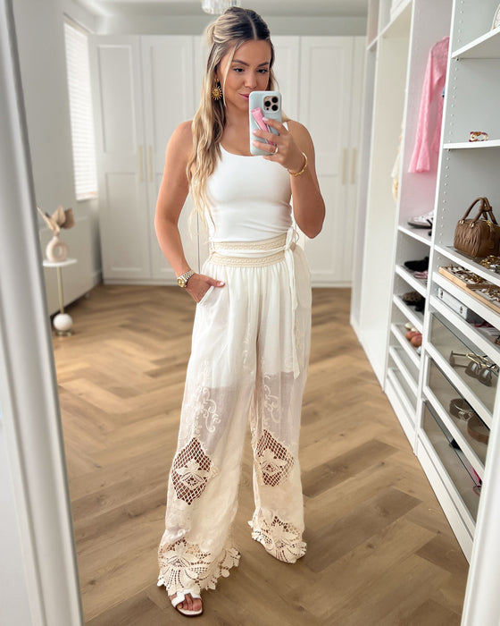 INDIE - Crochet Pants in Off White