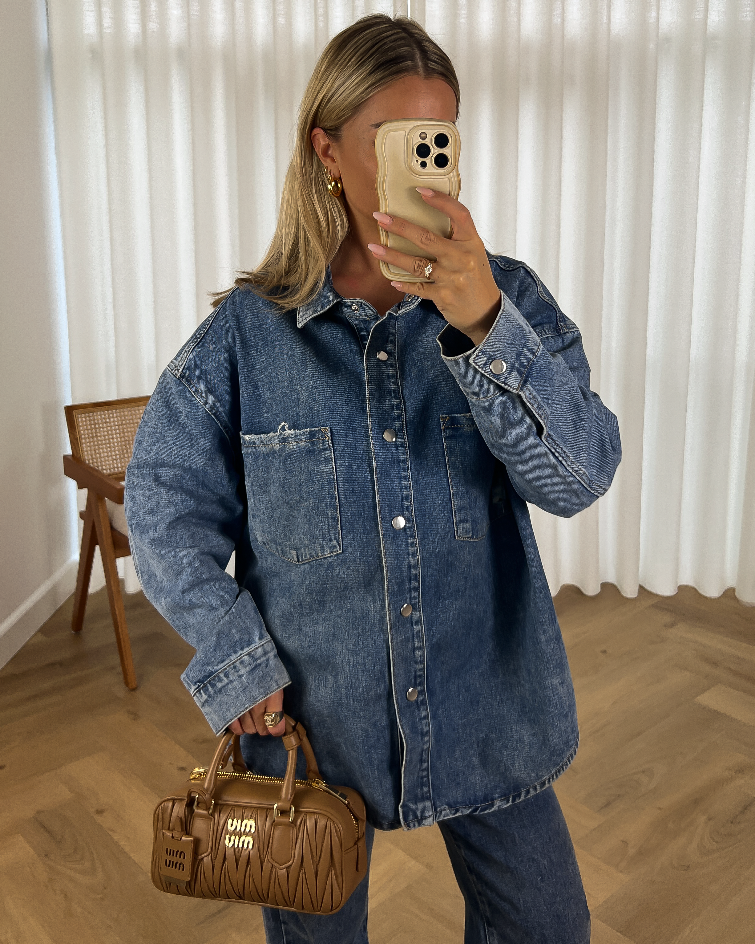 SKYE - Denim Blouse in Vintage Blue