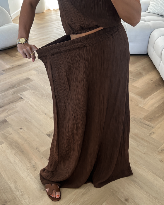 GABRIELLA - Top and Skirt Set in Chocolate Brown
