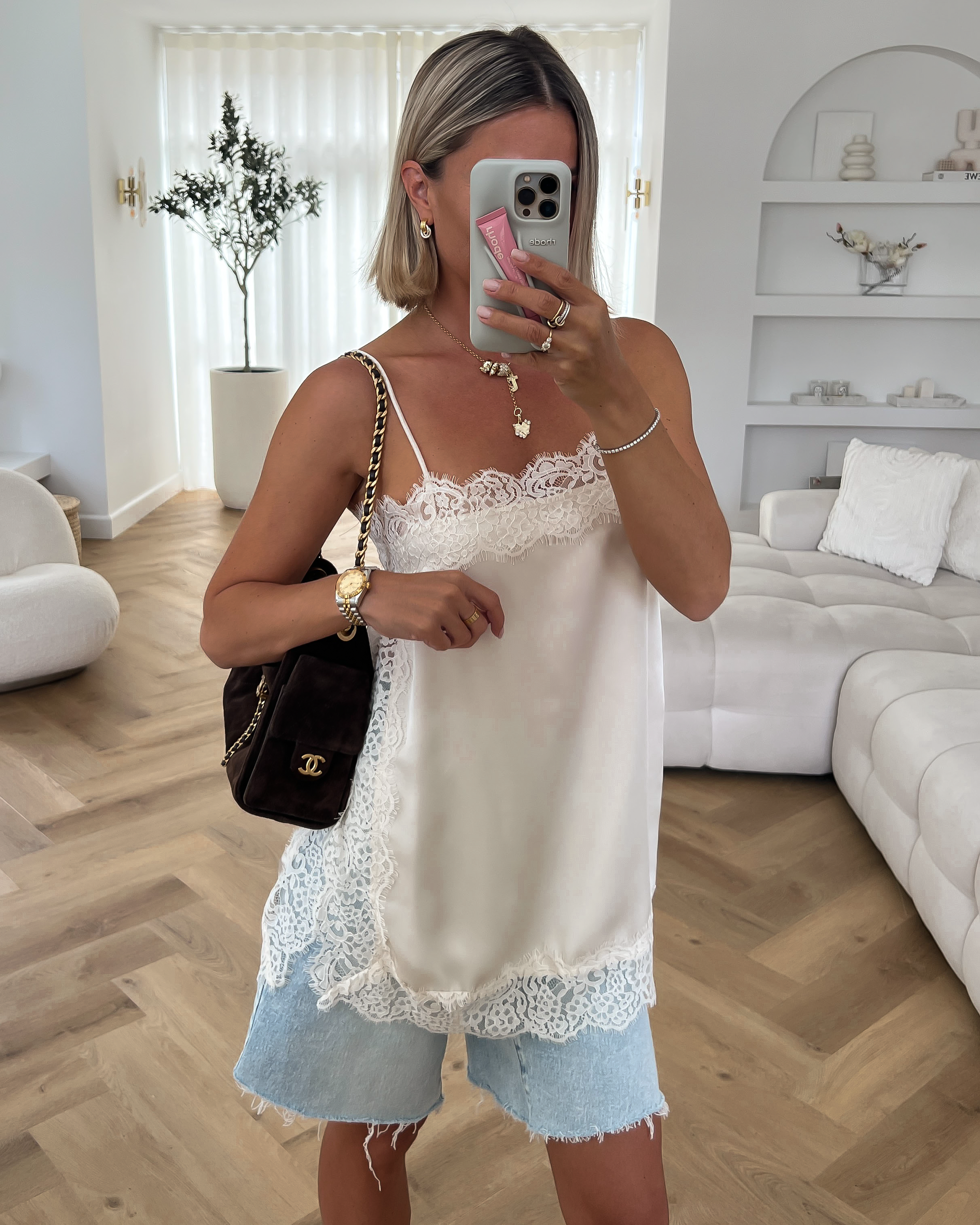 OLIVIA - Lace Cami Top in Off White