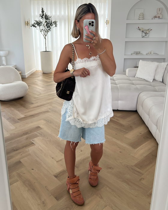 OLIVIA - Lace Cami Top in Off White