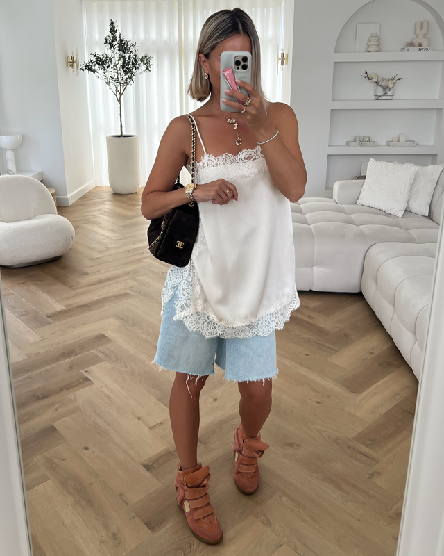 OLIVIA - Lace Cami Top in Off White