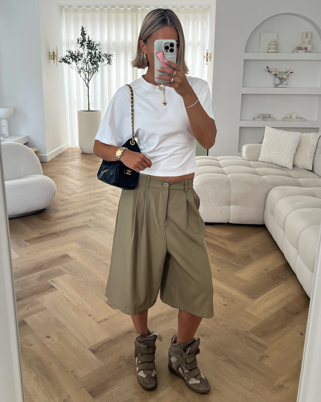 KAIA - Cinched Tee in White