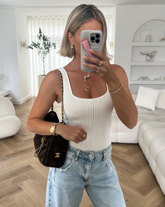 SKYE - Knit Bodysuit in White
