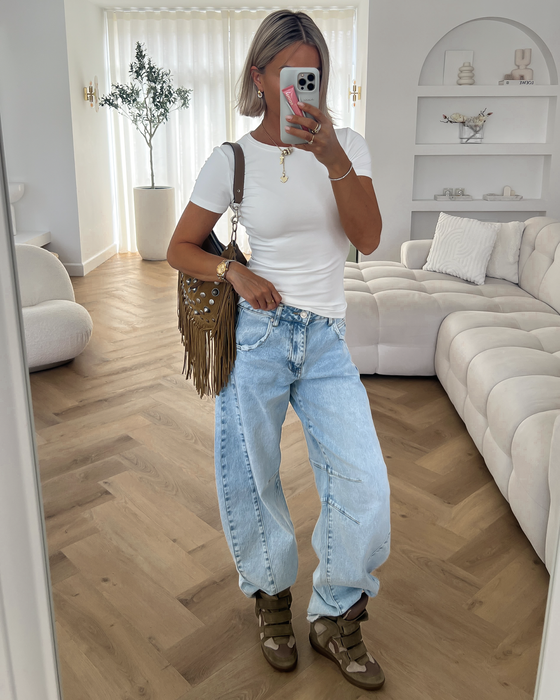 HOLLY - Rib Tee in White