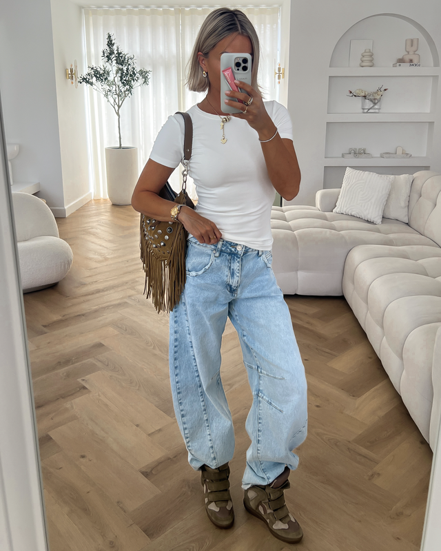 HOLLY - Rib Tee in White