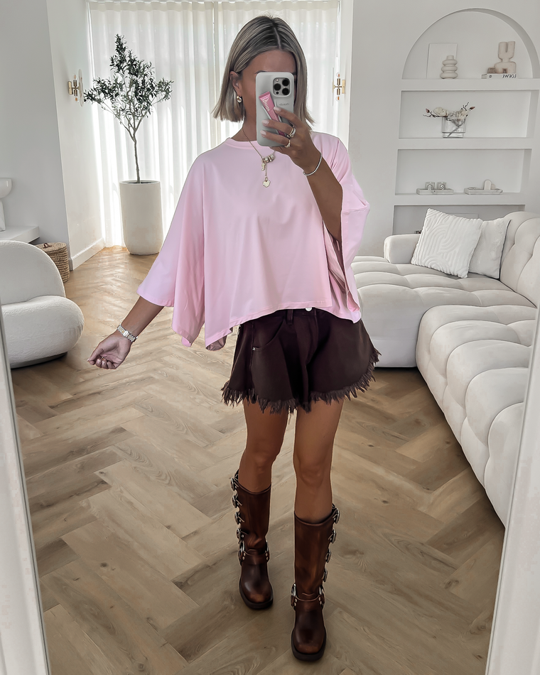 VERA - Batwing Tee in Light Pink