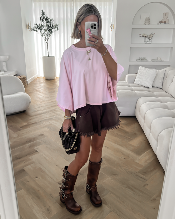 VERA - Batwing Tee in Light Pink