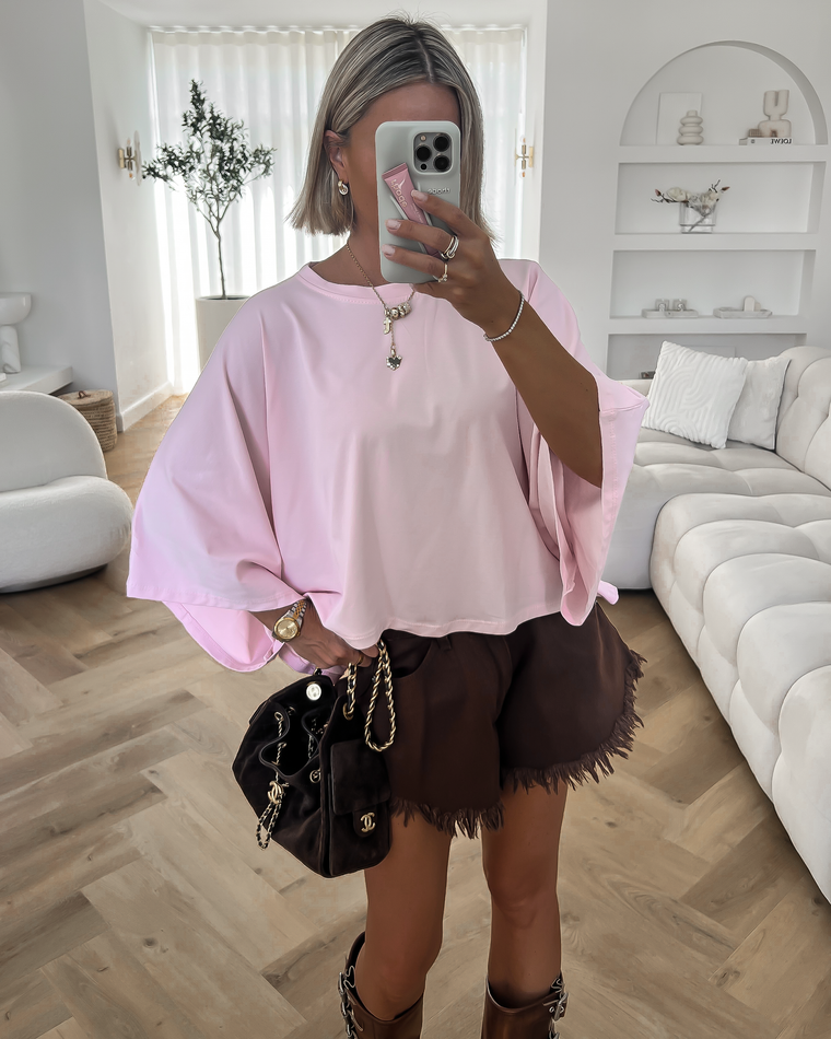 VERA - Batwing Tee in Light Pink