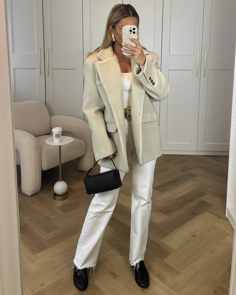 SALE - FAUVE Oversized Blazer Jacket in Beige