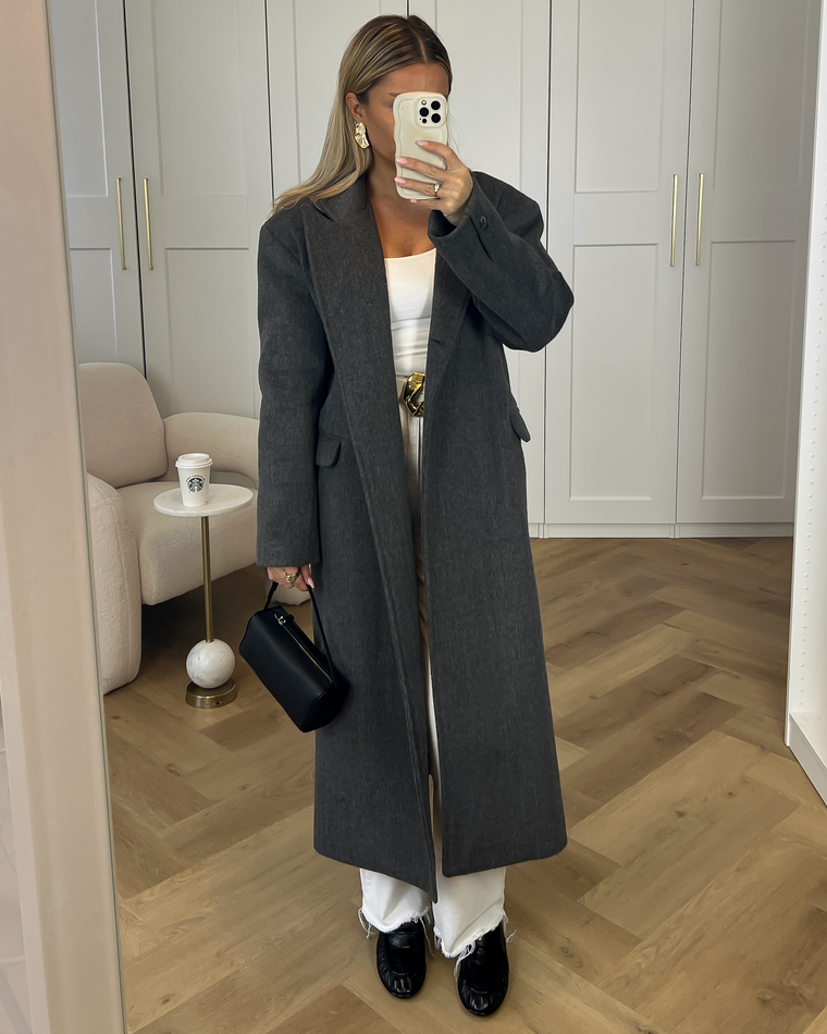 SALE - PHOEBE Oversized Coat in Anthracite
