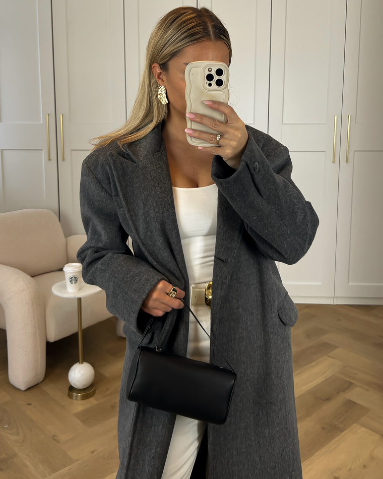 SALE - PHOEBE Oversized Coat in Anthracite