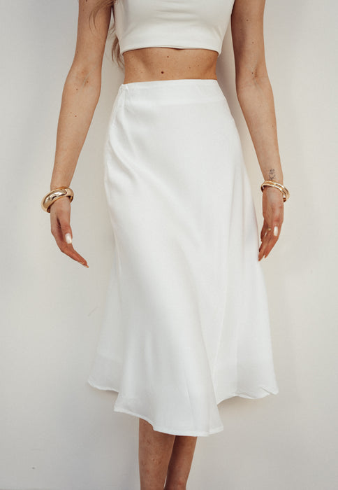 MAEVE - Satin Skirt in White