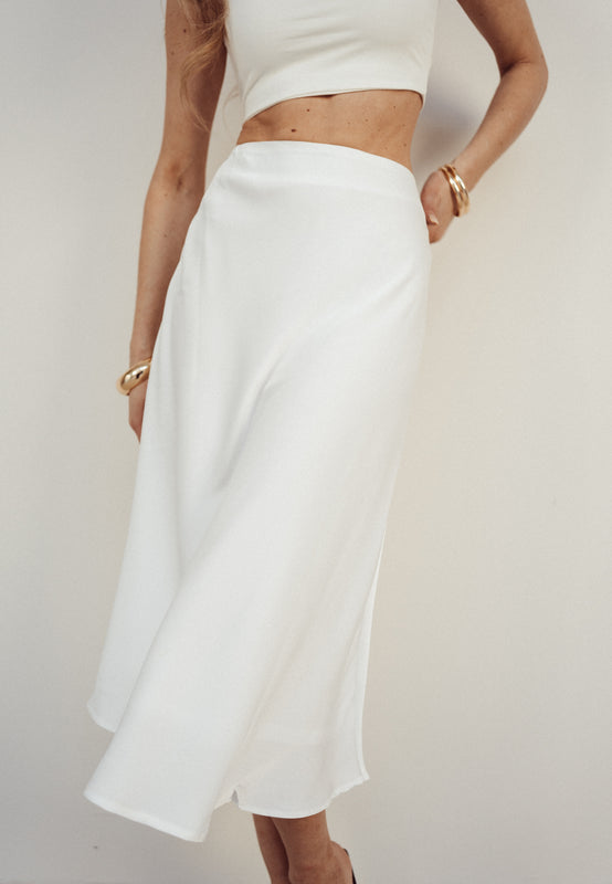 MAEVE - Satin Skirt in White