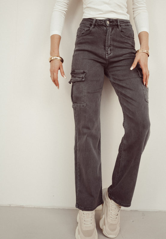BLAKE - Cargo Jeans in Smoke Grey