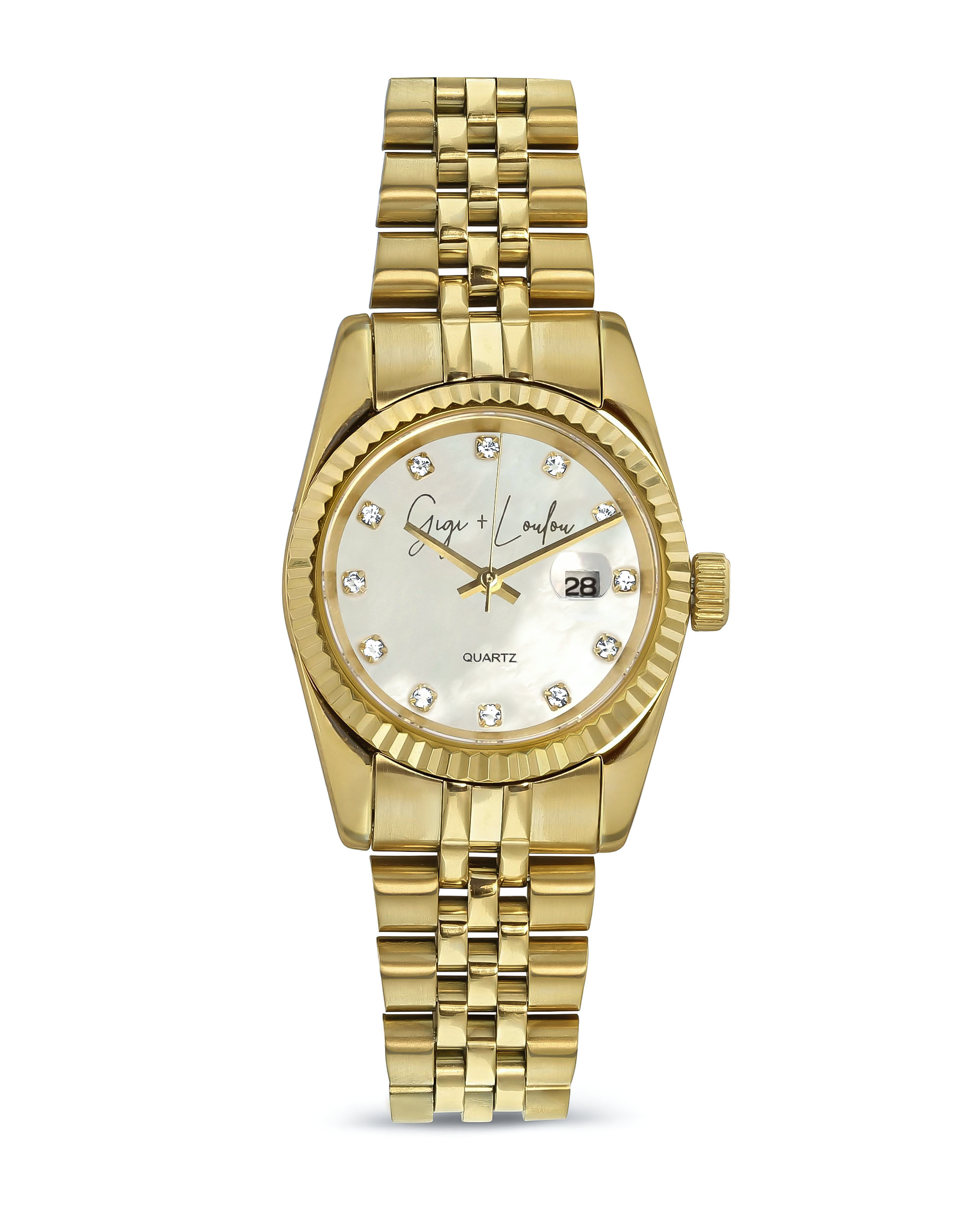 SALE - Gigi + Loulou Luxury Watch in Gold & Pearl