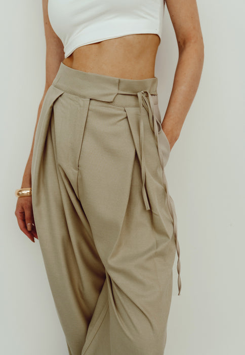 SALE - JAYDE Palazzo Pants in Taupe
