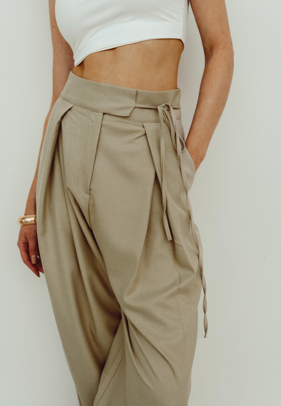 SALE - JAYDE Palazzo Pants in Taupe