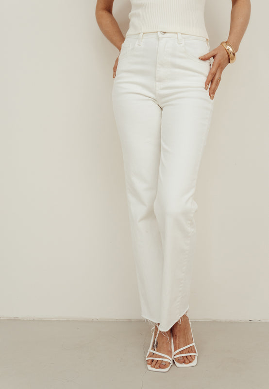 HOXTON - Wide Leg Jeans in White