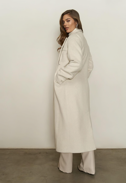 PHOEBE - Oversized Coat in Off White