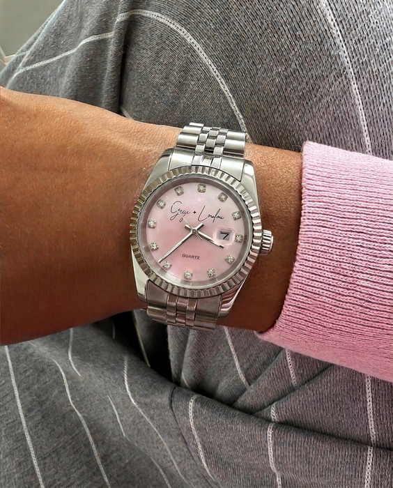 SALE - Gigi + Loulou Luxury Watch in Pink Pearl