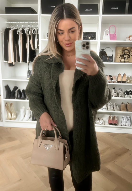 FENDER - Waterfall Cardigan in Army Green