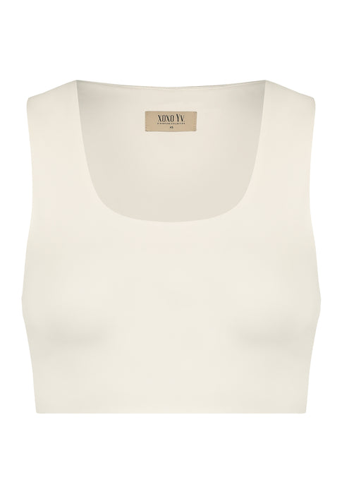 XOXO Yv. - Luxury Sculpting Crop Top in Off White