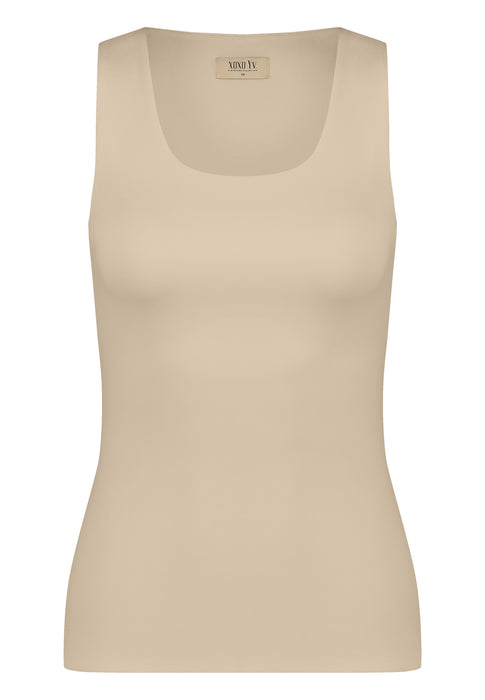 XOXO Yv. - Luxury Sculpting Tank Top in Beige