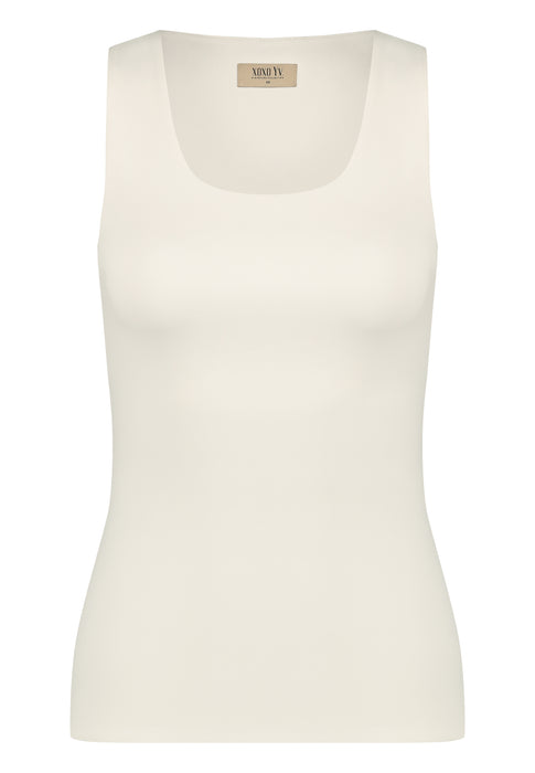 XOXO Yv. - Luxury Sculpting Tank Top in Off White