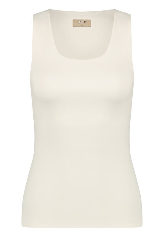 XOXO Yv. - Luxury Sculpting Tank Top in Ecru