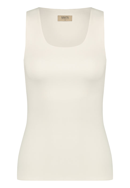 XOXO Yv. - Luxury Sculpting Tank Top in Off White