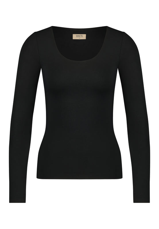 XOXO Yv. - Soft Skin Longsleeve Top in Black