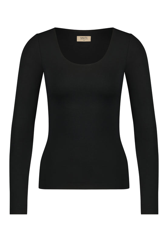 XOXO Yv. - Soft Skin Longsleeve Top in Black